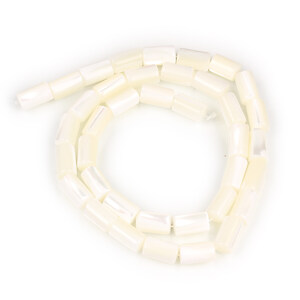 Margele sidef Trochus Shell butoias 5,5-6x10mm (sirag) - alb