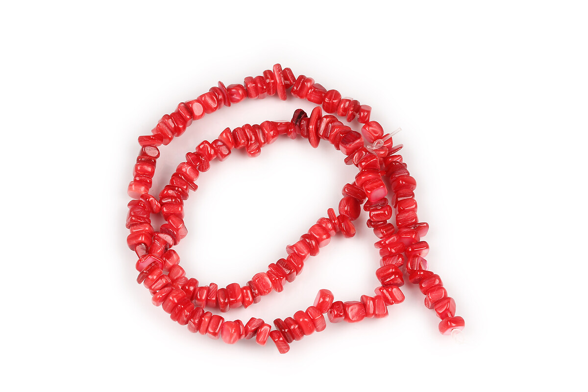 Sirag margele sidef nuggets 4,5-9x4,5-7mm - rosu