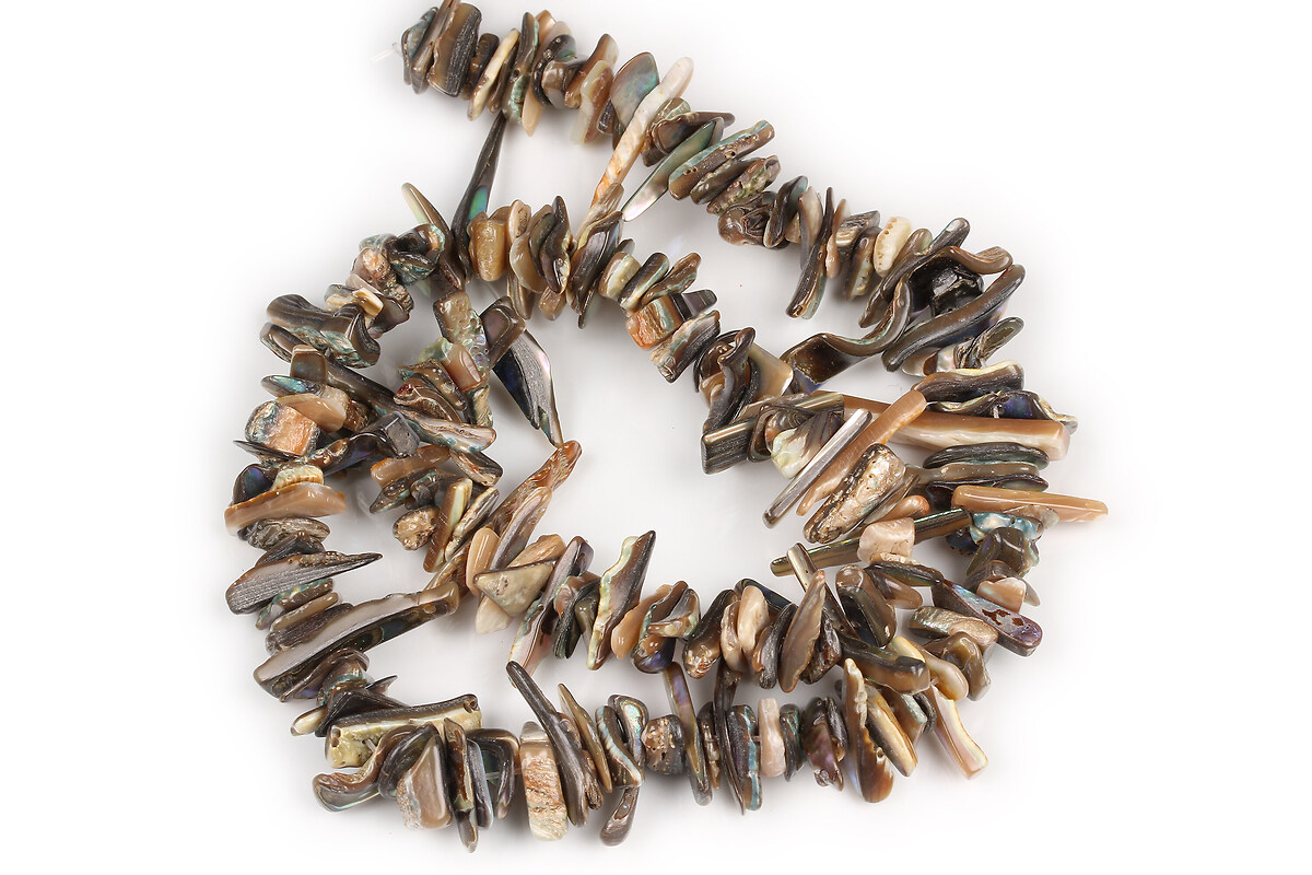Margele sidef Paua Shell nuggets 8-30x4-14mm (sirag)