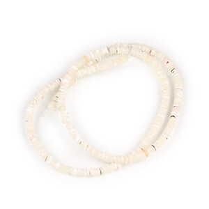 Margele sidef Trochus Shell rondele 2,5-3,5x0,5-3mm (sirag) - alb