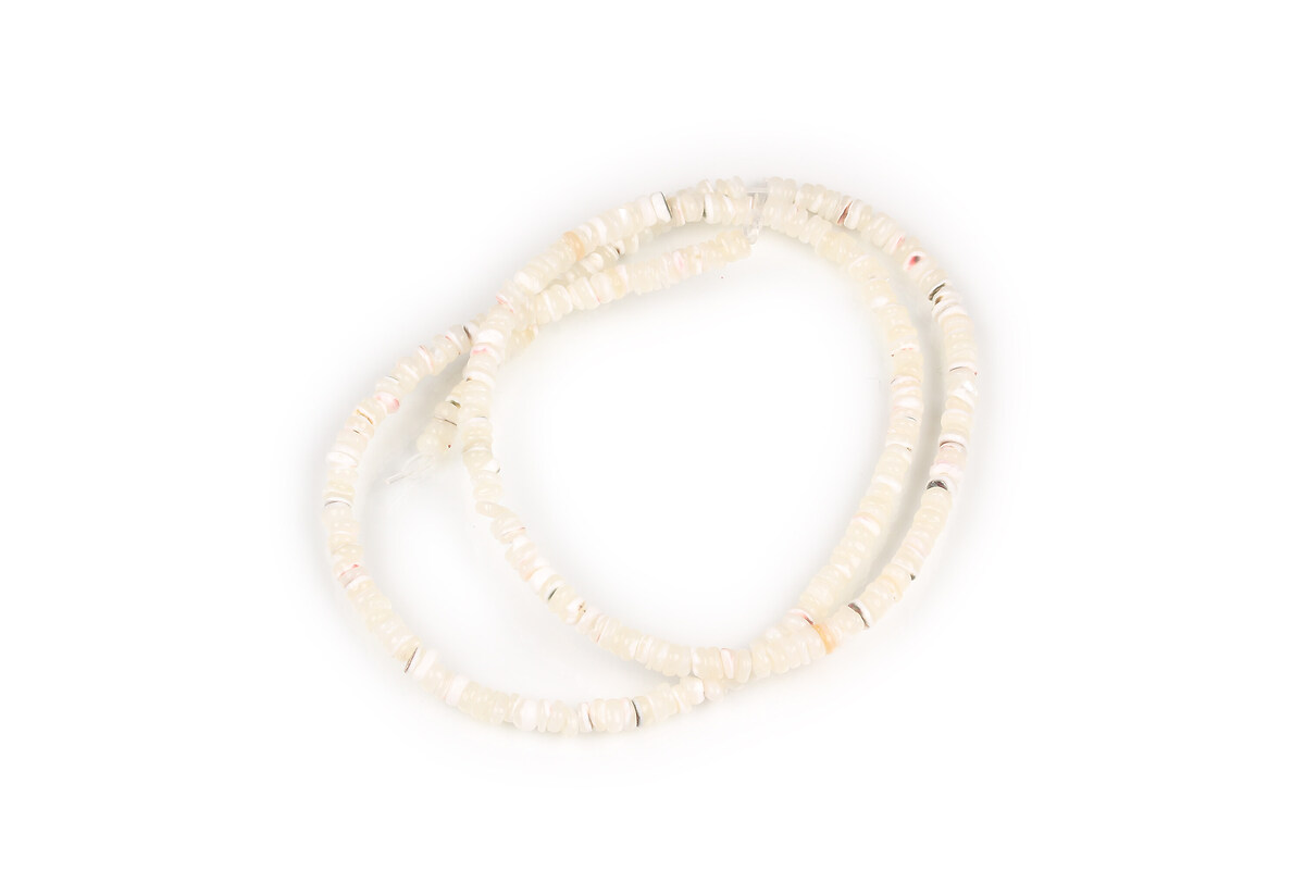 Margele sidef Trochus Shell rondele 2,5-3,5x0,5-3mm (sirag) - alb
