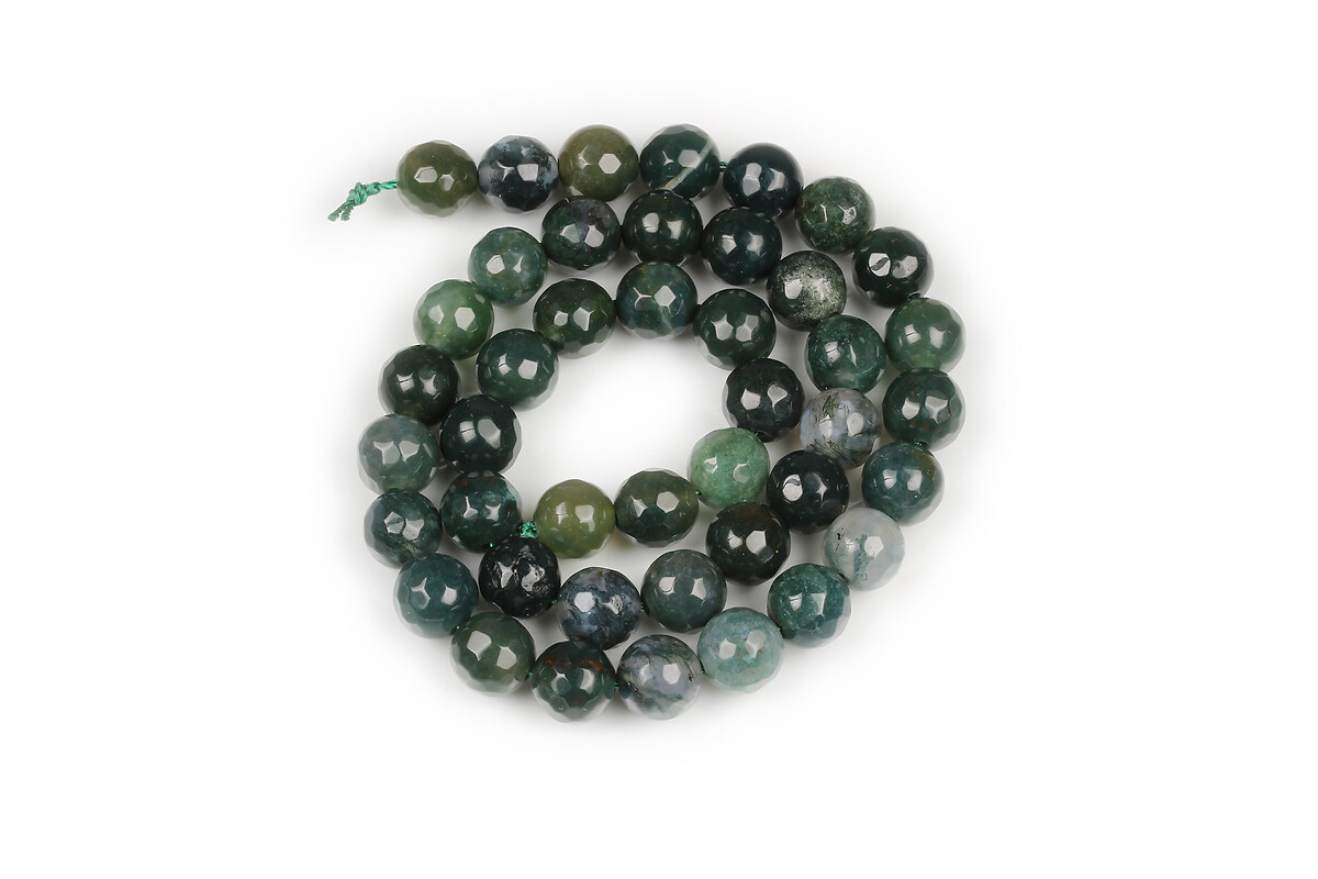 Margele Moss Agate sfere fatetate 8mm (sirag)