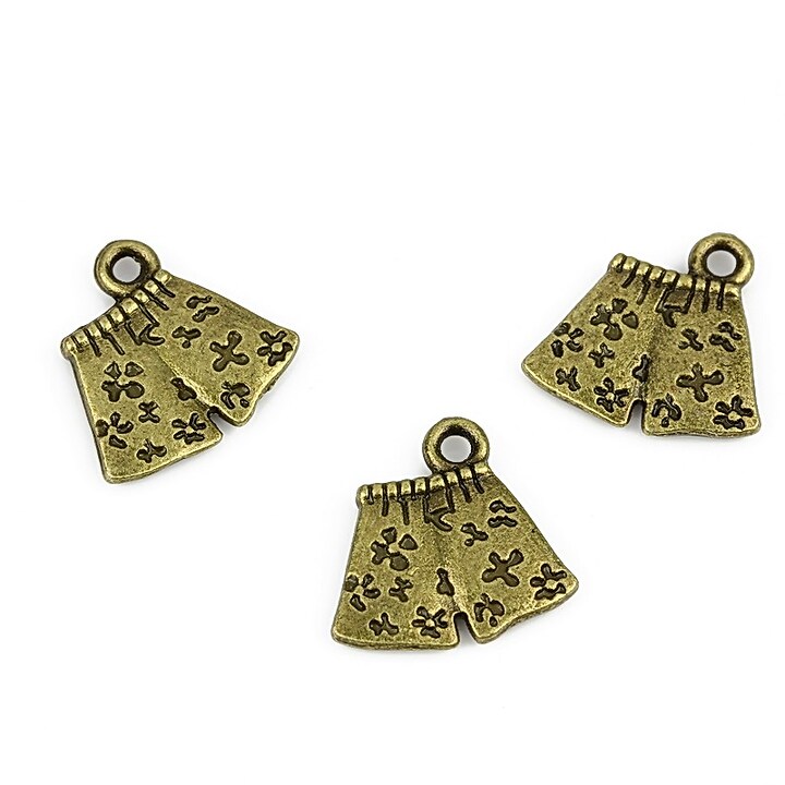 Charm bronz pantaloni scurti 15x15mm