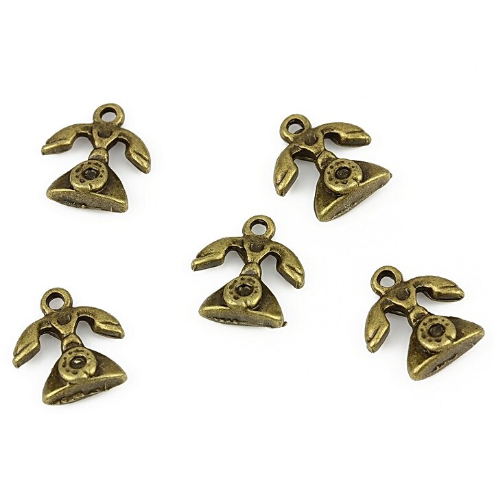 Charm bronz telefon 12x11mm