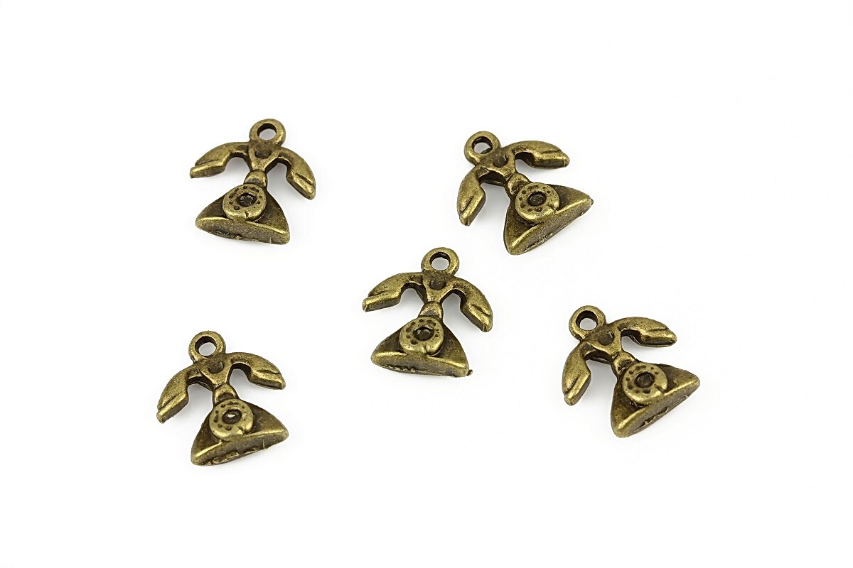 Charm bronz telefon 12x11mm