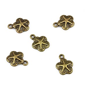 Charm bronz stea de mare 12x9mm