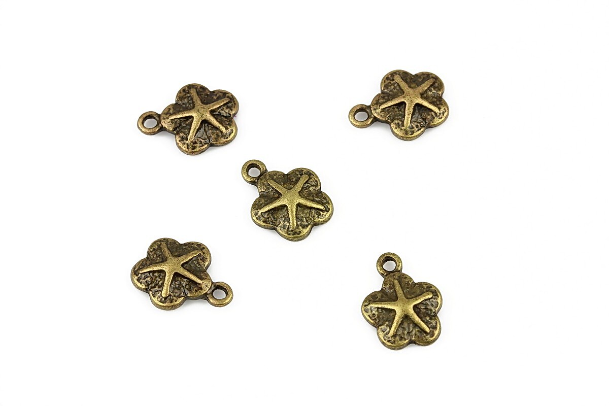 Charm bronz stea de mare 12x9mm