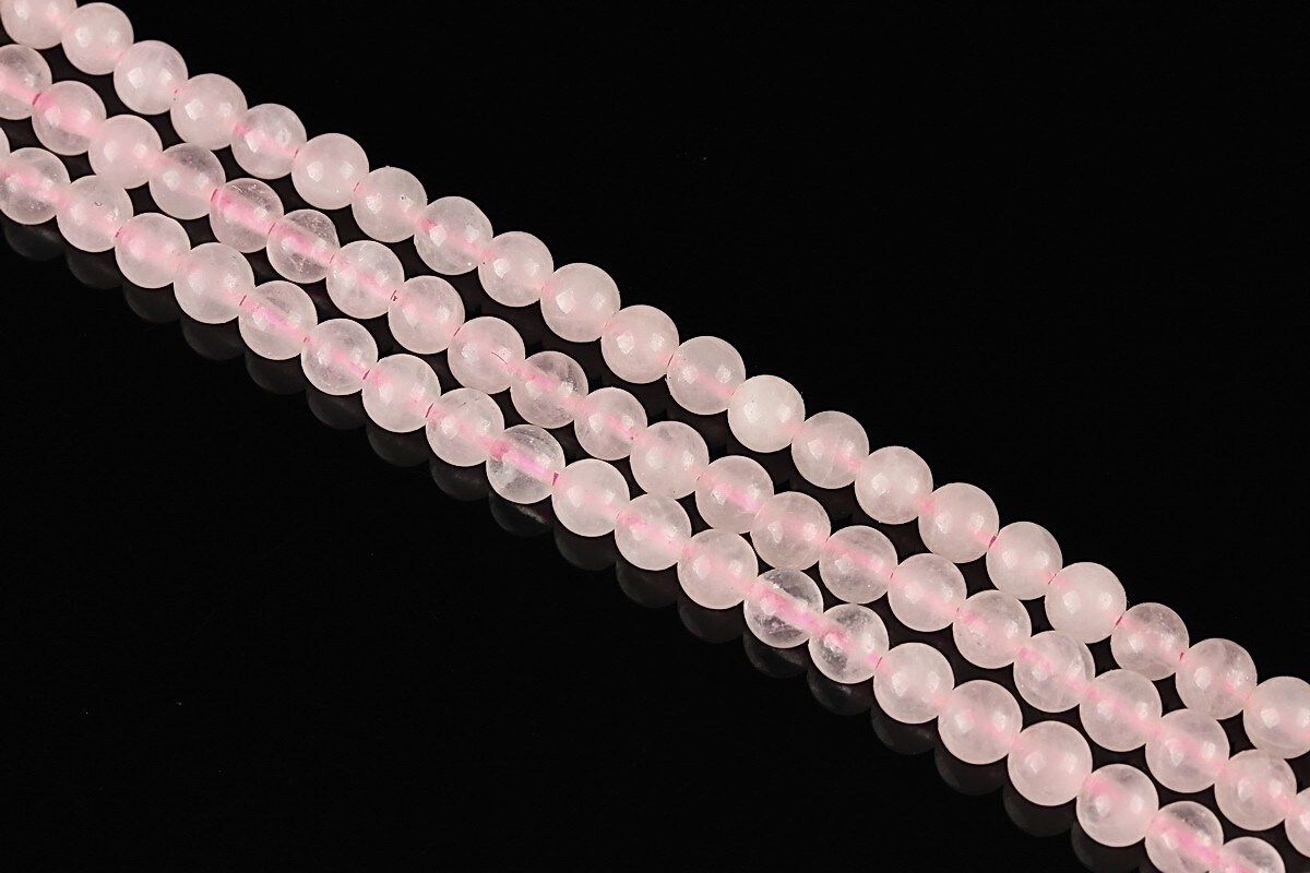 Cuart roz sfere 4mm (10 buc.)