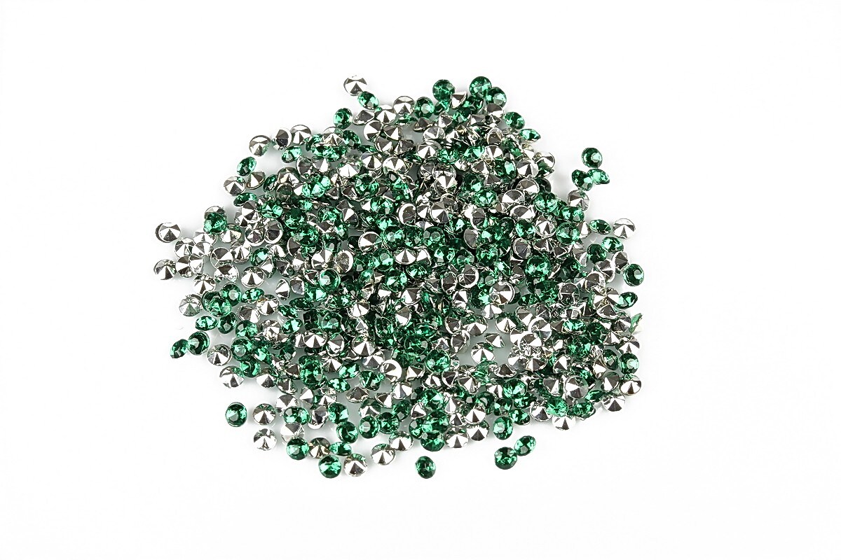 Cabochon rhinestone 2mm (20 buc.) - verde smarald