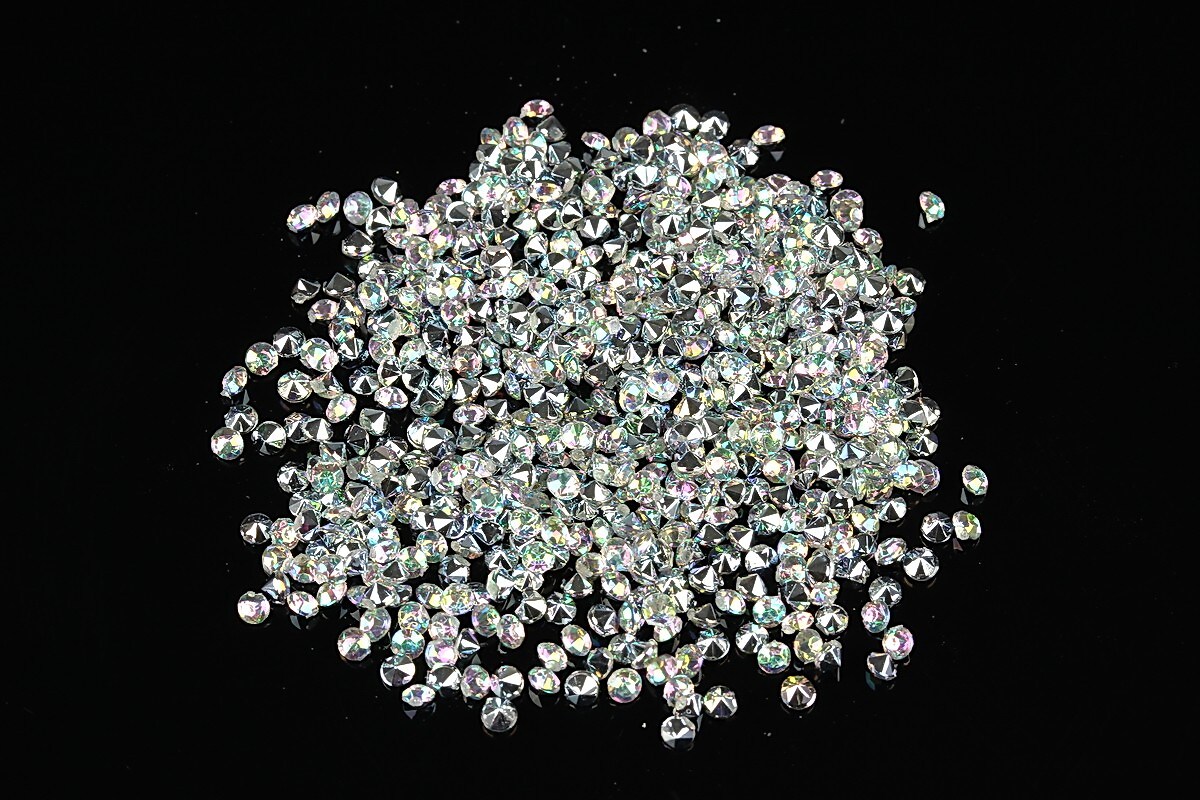 Cabochon rhinestone 2mm (20 buc.) - alb cu AB