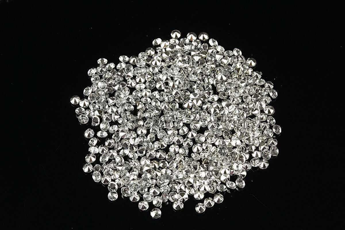 Cabochon rhinestone 2mm (20 buc.) - alb