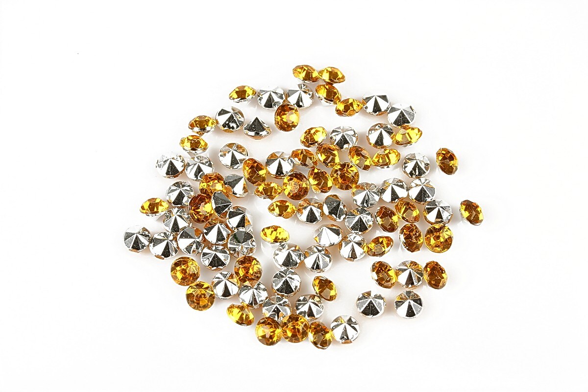 Cabochon rhinestone 3,5mm (20 buc.) - auriu