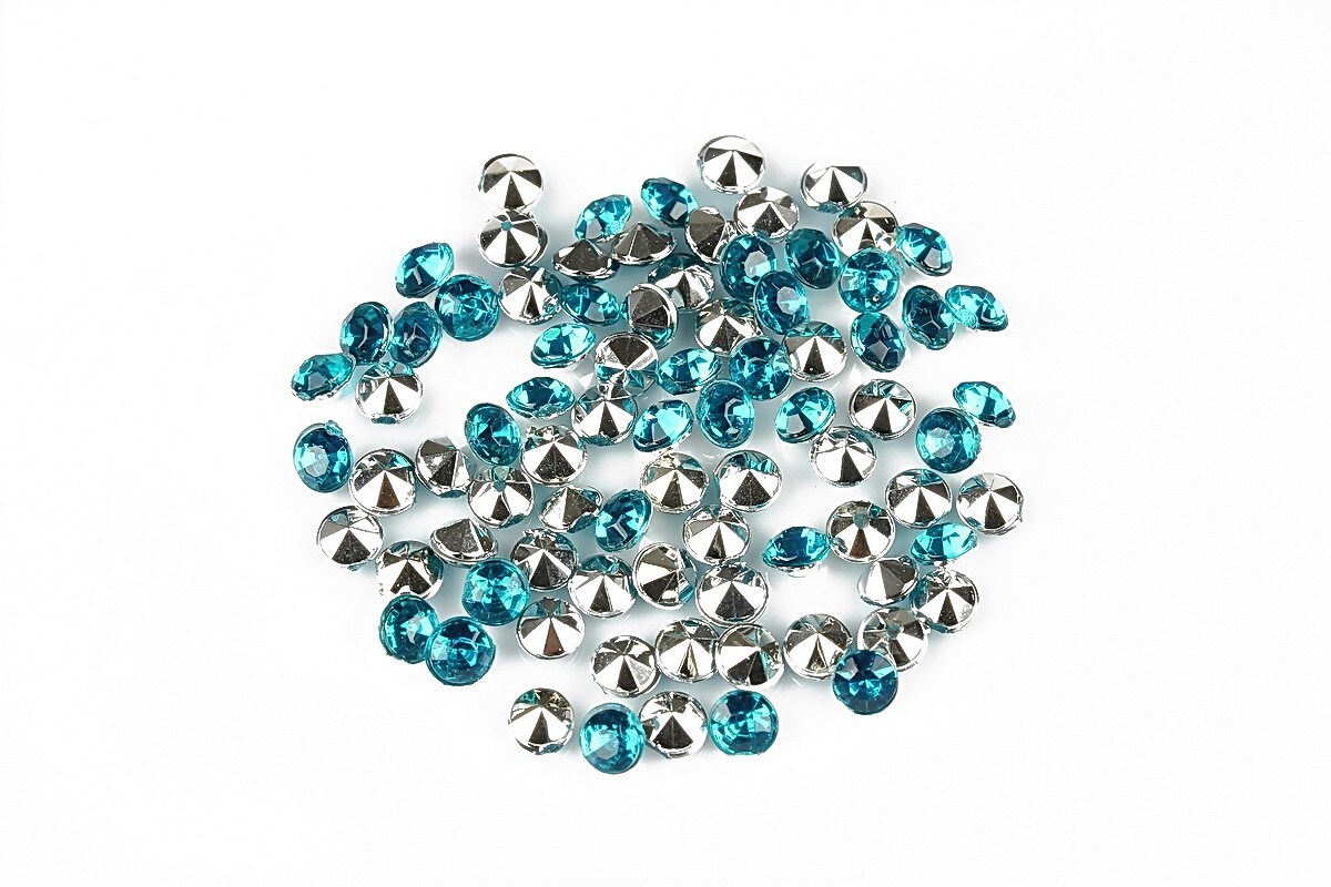 Cabochon rhinestone 3,5mm (20 buc.) - turcoaz