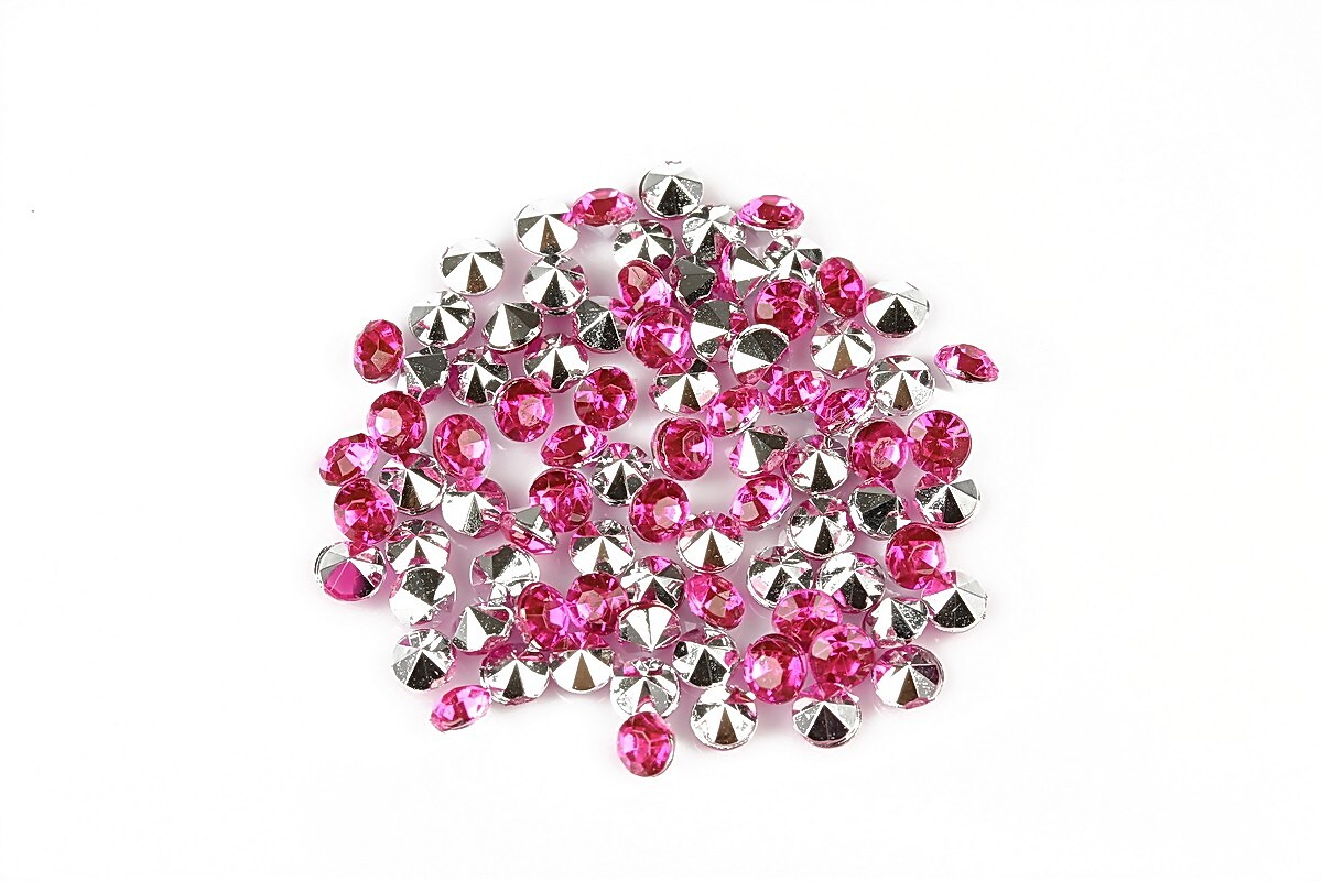 Cabochon rhinestone 3,5mm (20 buc.) - fucsia