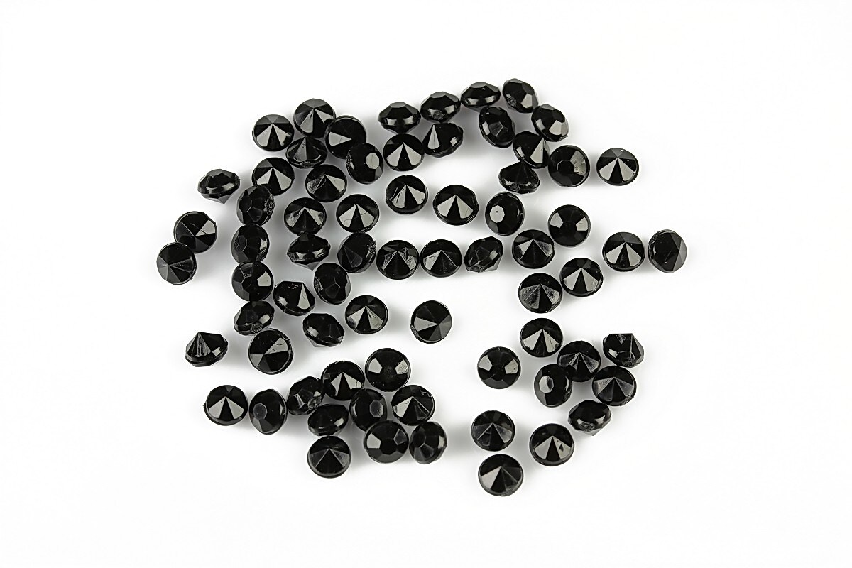 Cabochon rhinestone 3,5mm (20 buc.) - negru