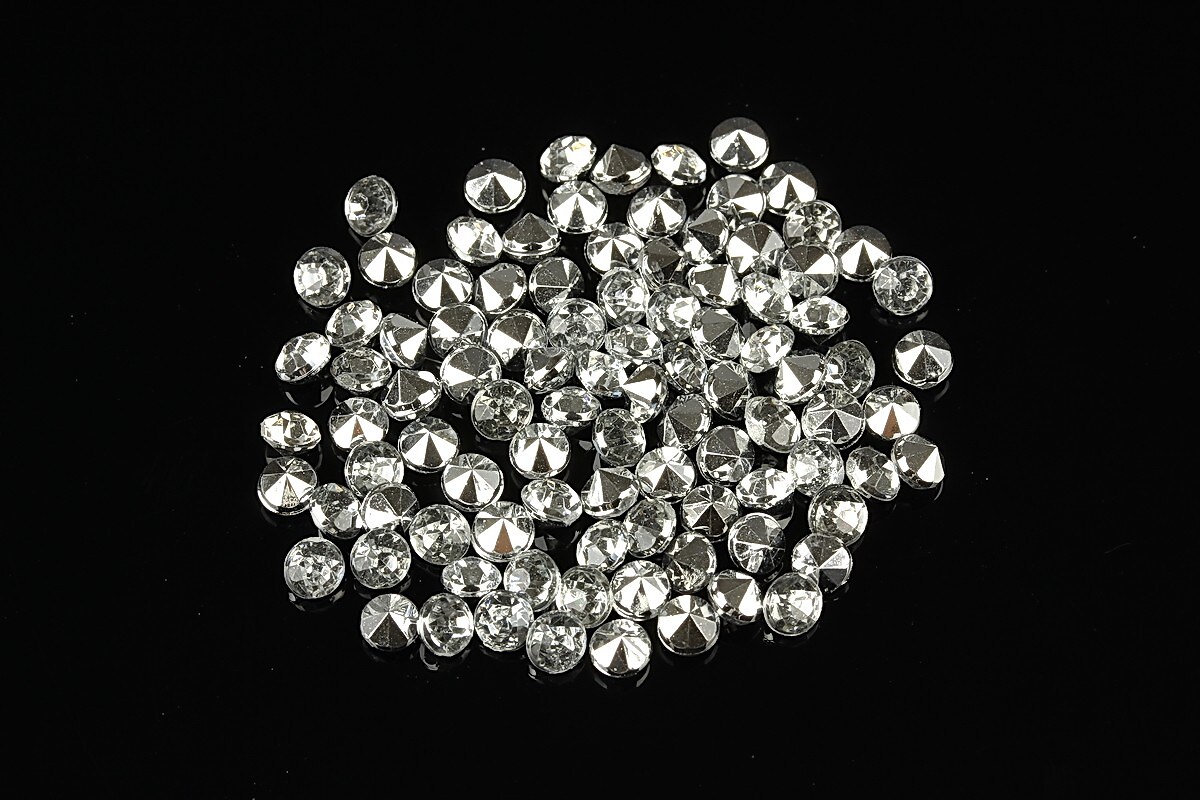 Cabochon rhinestone 3,5mm (20 buc.) - alb