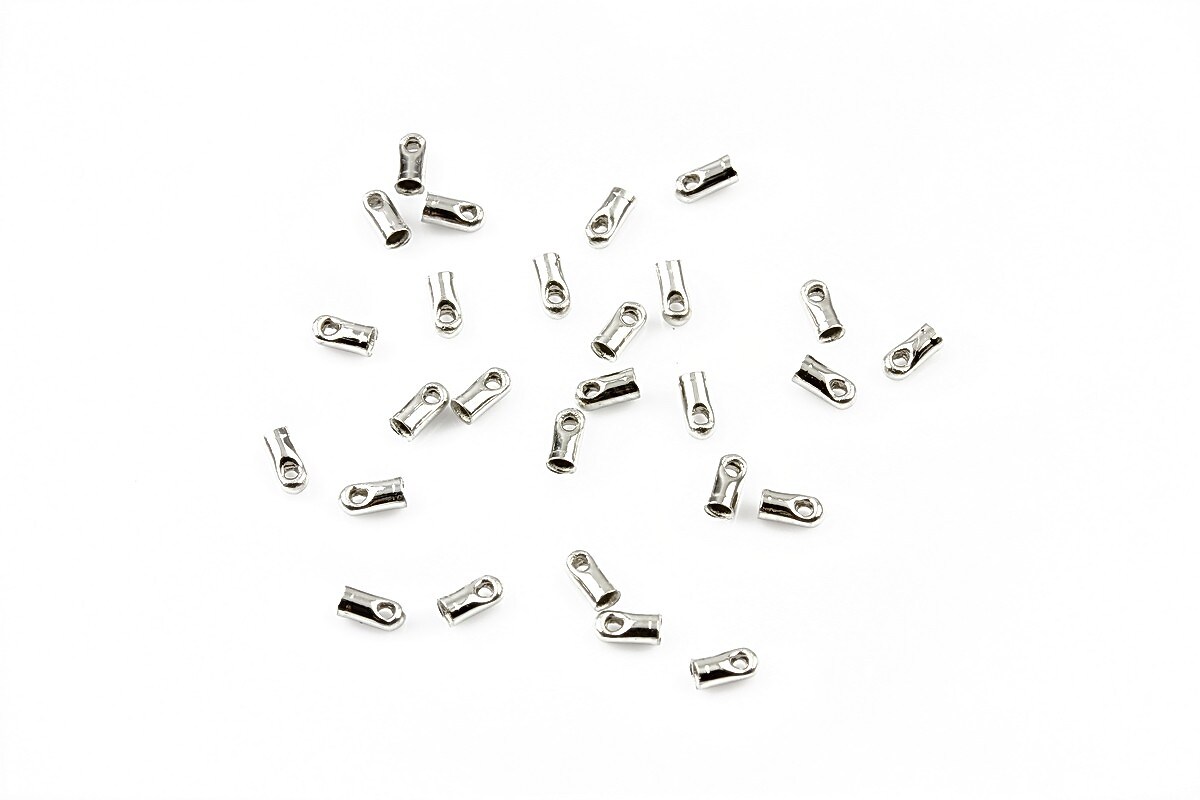 Capat snur argintiu inchis, interior 1,2mm (10buc.)