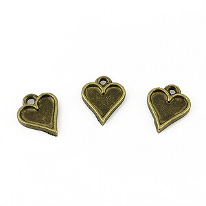 Charm bronz inima 13x10mm