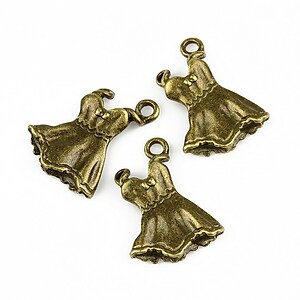 Charm bronz rochita 20x15mm