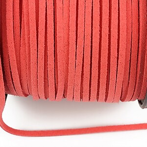 Snur suede (imitatie piele intoarsa) 3x1mm, corai (5m) - cod 428