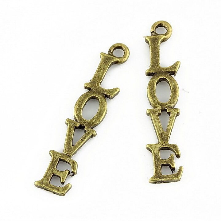 Charm bronz love 32x6mm