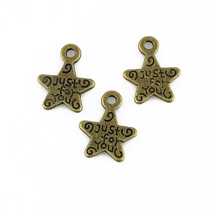 Charm bronz steluta 14x11mm