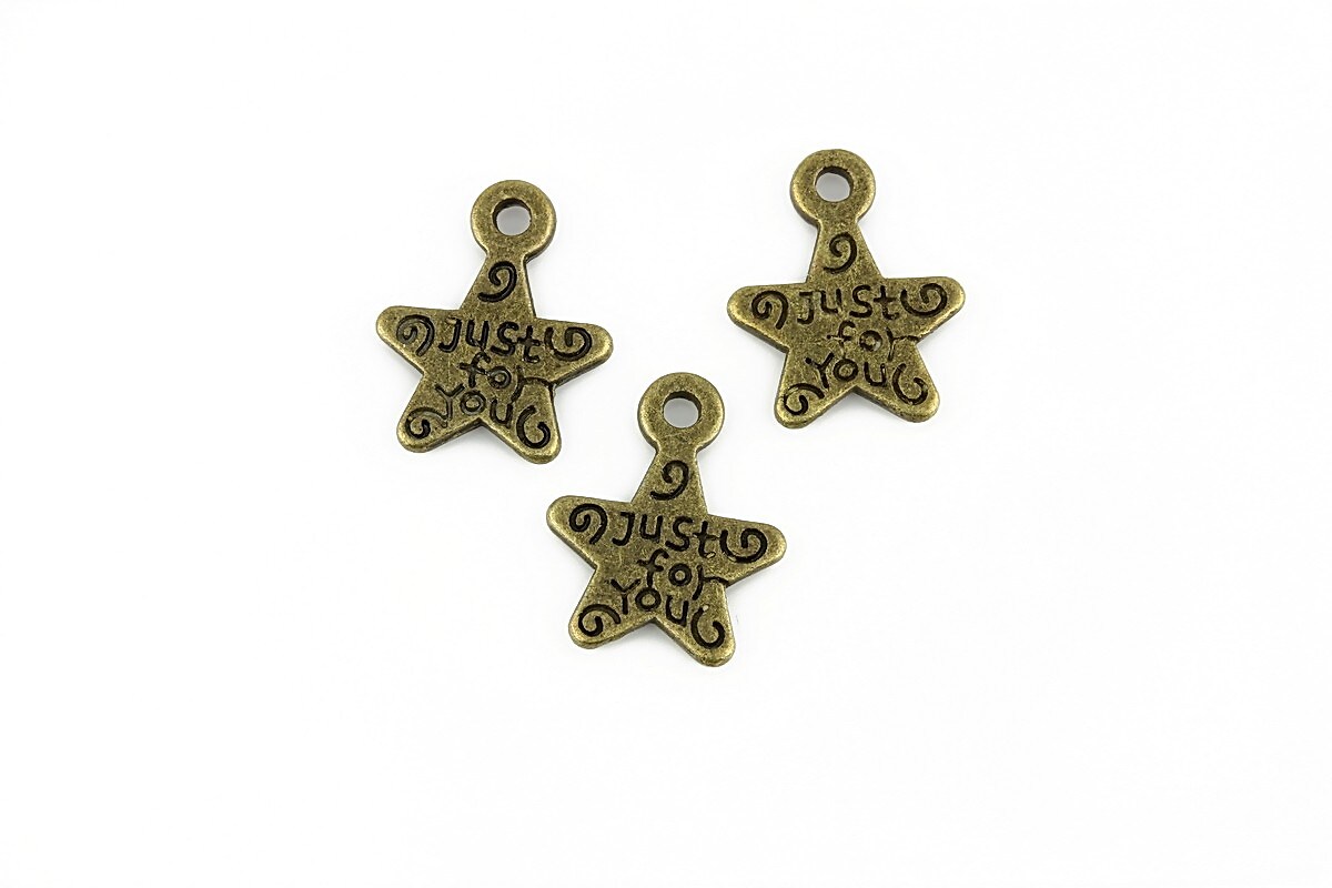 Charm bronz steluta 14x11mm