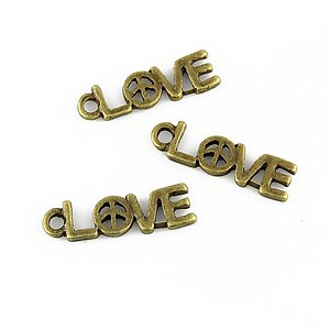 Charm bronz love 19x5mm