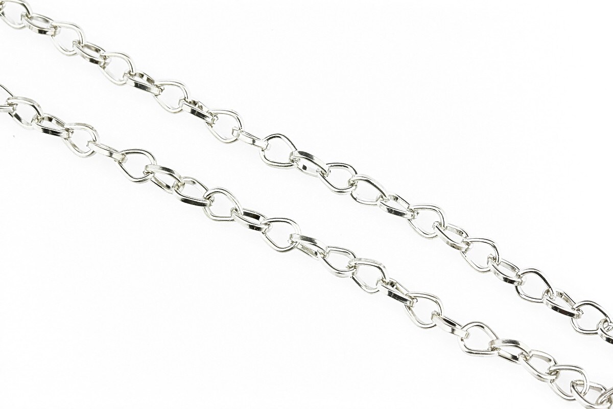 Lant argintiu inchis 6x4,5mm (49cm)
