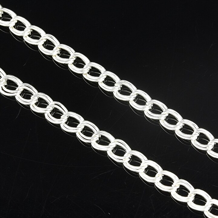 Lant argintiu zale duble 5x6mm (49cm)