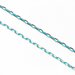 Lant cu zale sudate, in doua culori 3x2mm (49cm) - argintiu - bleu