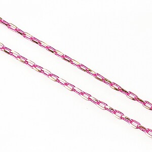 Lant cu zale sudate, in doua culori 3x2mm (49cm) - auriu - fucsia