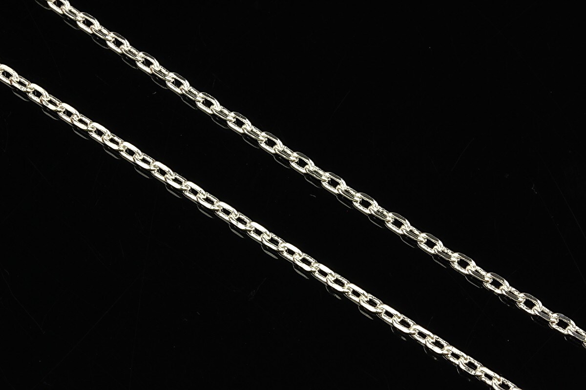 Lant cu zale sudate, in doua culori 3x2mm (49cm) - auriu - alb