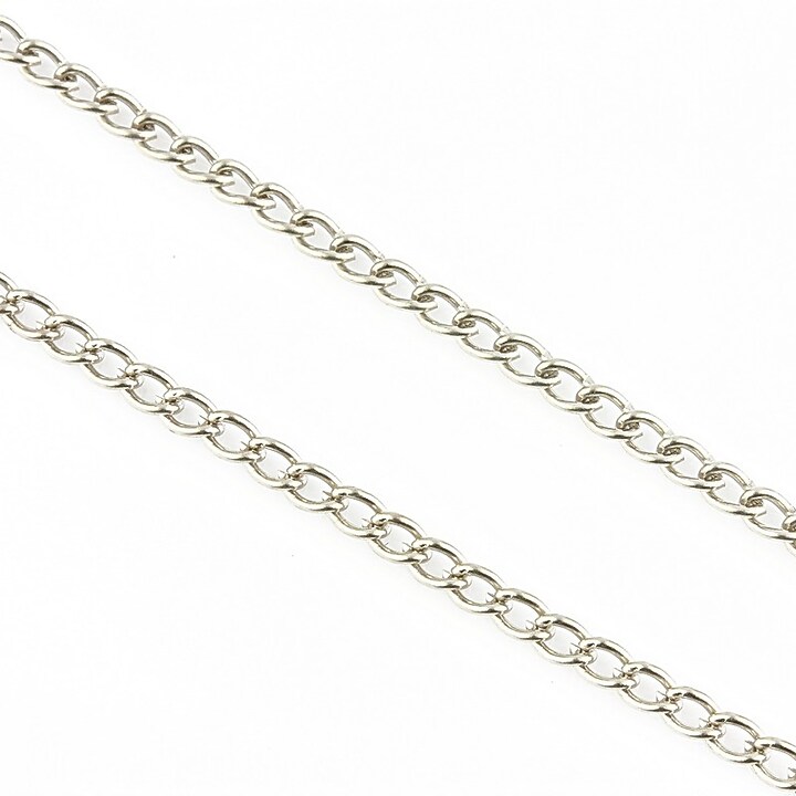 Lant argintiu inchis 3x2mm (49cm)
