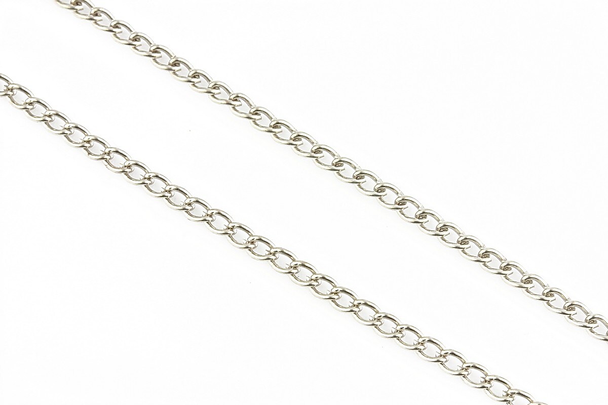 Lant argintiu inchis 3x2mm (49cm)
