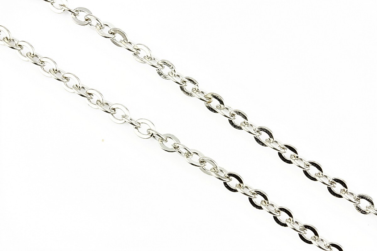 Lant argintiu inchis zale 4x3,5mm (49cm)