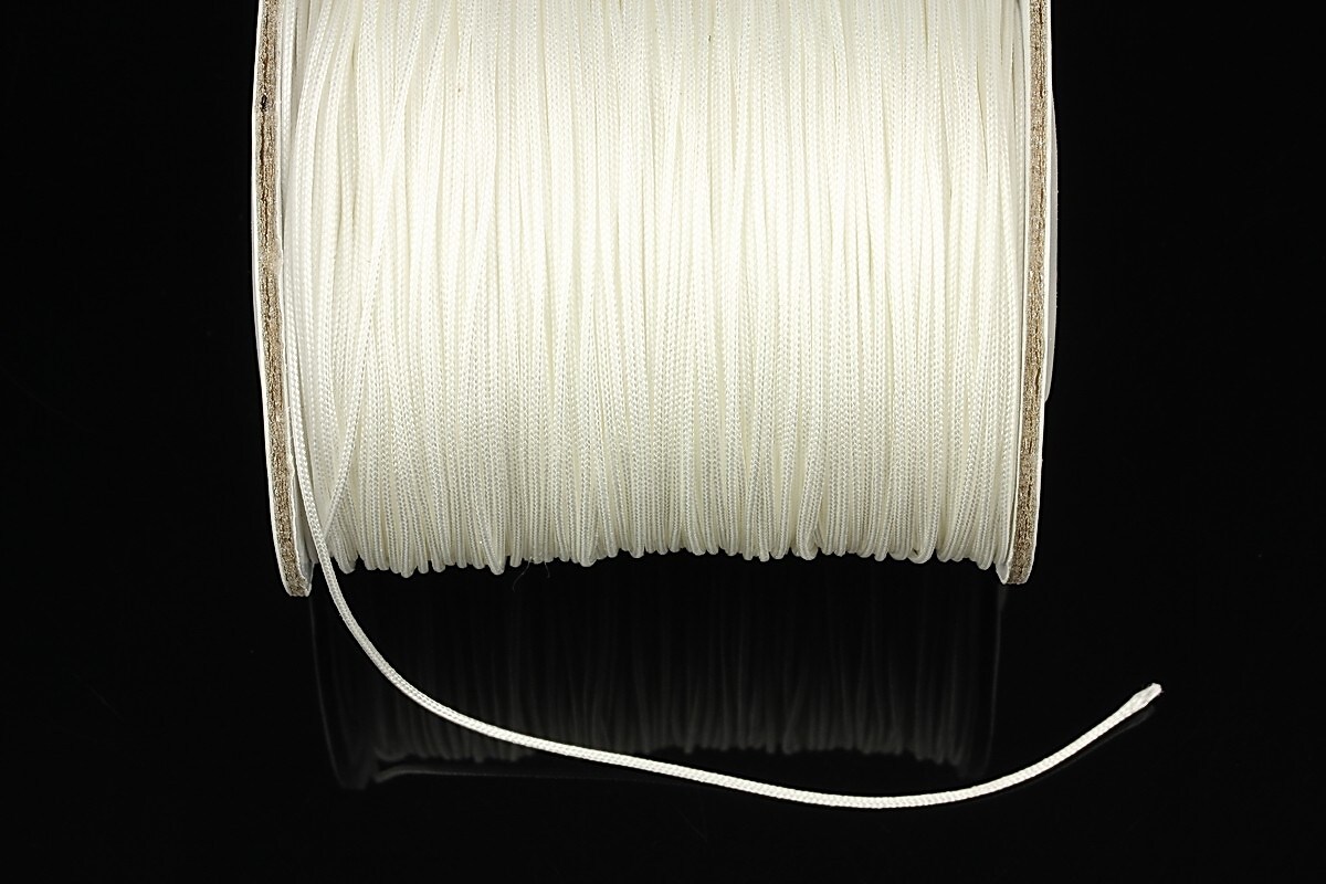 Snur nylon cu guta in interior grosime 1mm (10m) - alb