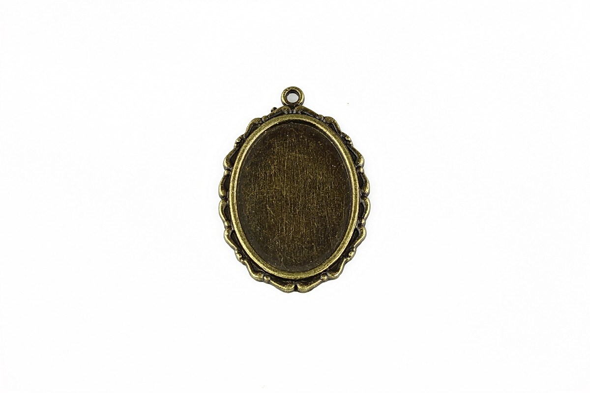 Baza cabochon bronz 36x25mm, interior 26x19mm