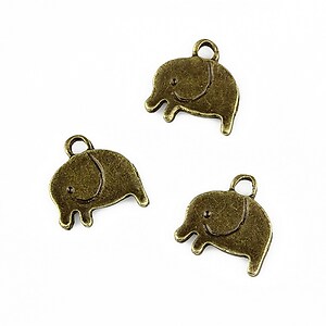 Charm bronz elefant 13x12mm