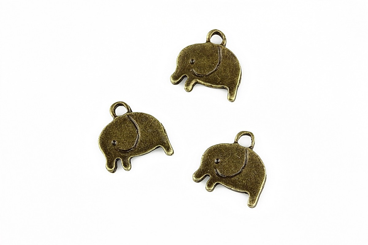 Charm bronz elefant 13x12mm