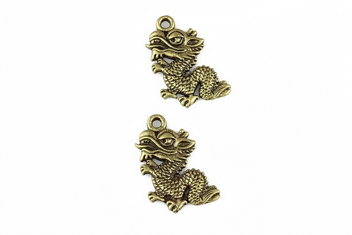 Charm bronz dragon 19x12mm