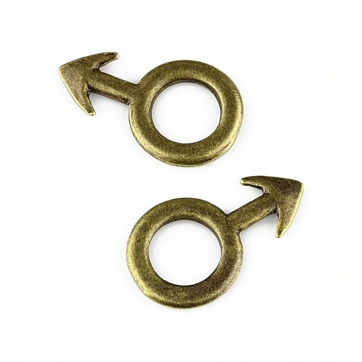 Charm bronz semn masculin 23x13mm