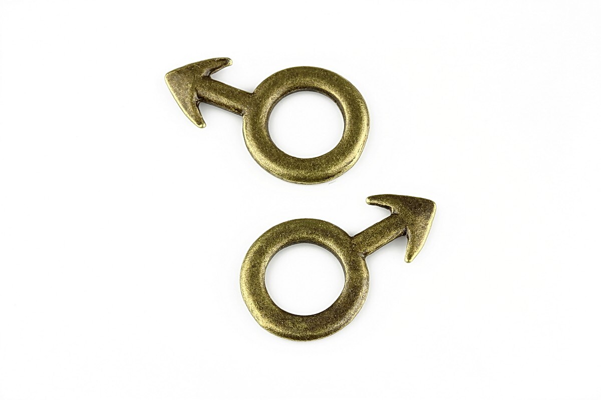 Charm bronz semn masculin 23x13mm