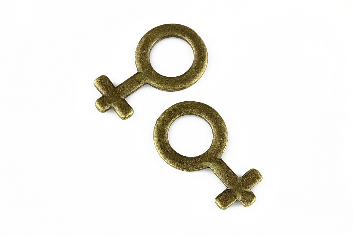 Charm bronz semn feminin 23x13mm