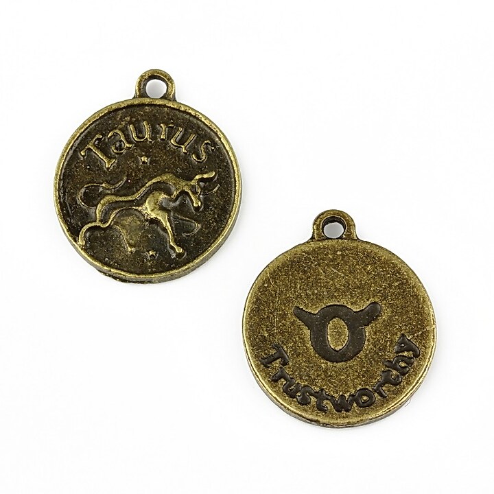 Charm bronz zodiac - taur 20x16mm