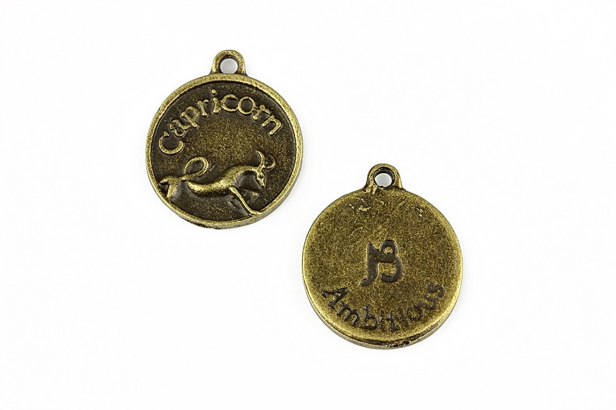 Charm bronz zodiac - capricorn 20x16mm