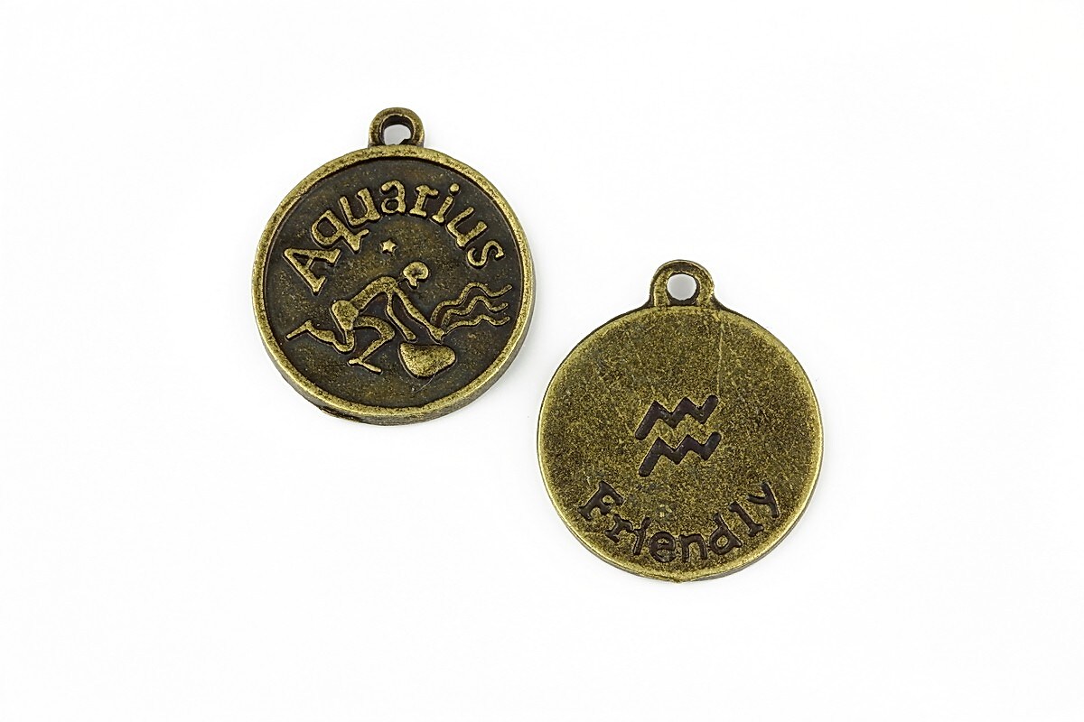 Charm bronz zodiac - varsator 20x16mm