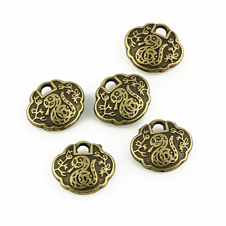 Charm bronz imagine cu sarpe 10x12mm