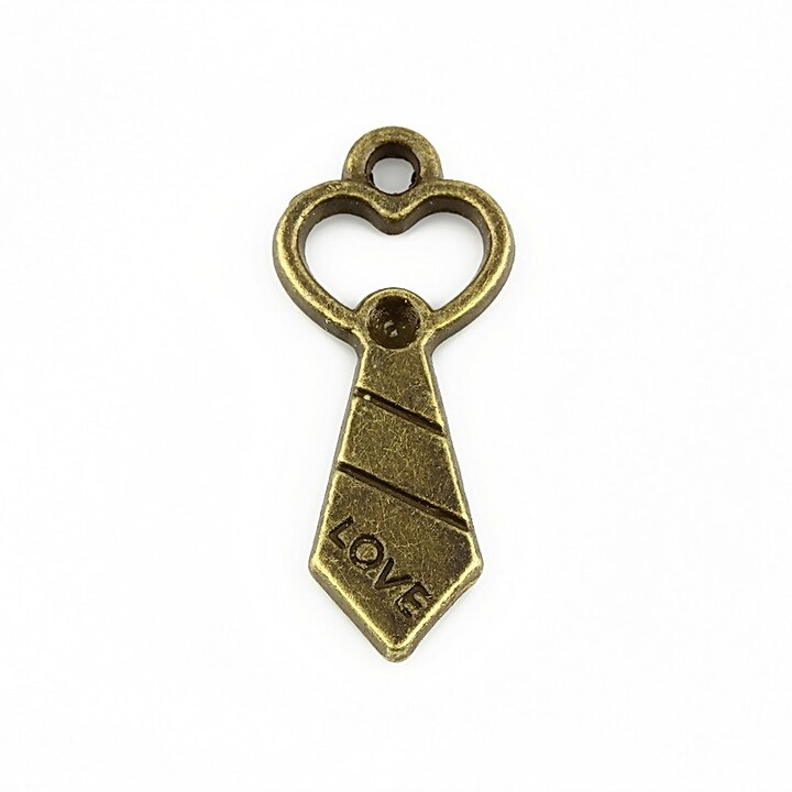 Charm bronz cravata LOVE 30x13mm