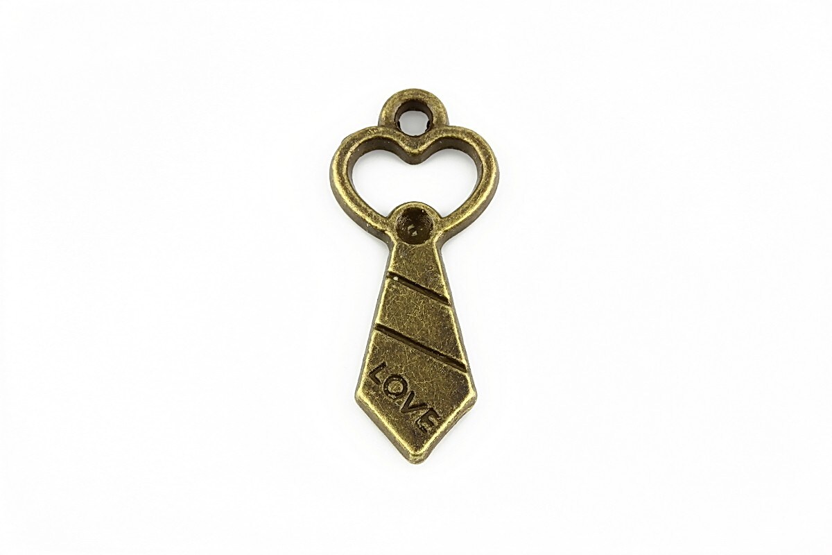 Charm bronz cravata LOVE 30x13mm